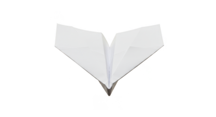 Isolated White Paper Airplane Origami for Flight Travel Concept