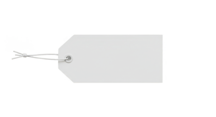 Isolated White Price Tag Blank Cardboard Label for Retail Sale