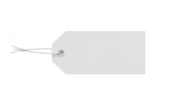 Isolated White Price Tag Blank Cardboard Label for Retail Sale