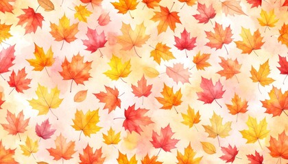 Seamless autumn leaves background, vibrant colors of fall foliage for wallpaper or design