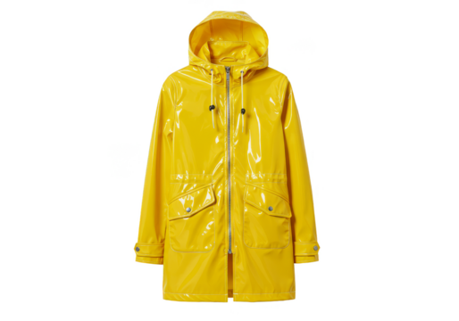 Isolated Yellow Raincoat Fashion Waterproof Jacket Apparel Clothing