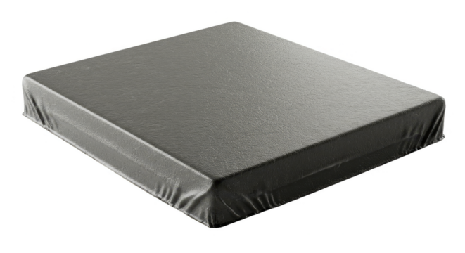 Metallic Silver Square Texture with Smooth Surface on Transparent Background