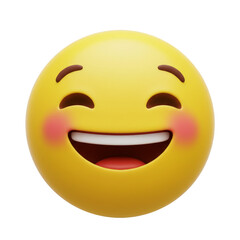 Fototapeta premium Joyful 3D Emoji with a Big Smile Expressing Happiness on Transparent