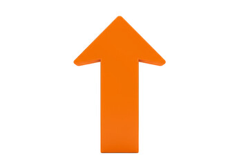Orange Arrow Up Direction Sign Symbol Isolated Pointer Graphic Illustration
