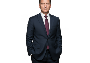 Professional Potrait of Businessman in Dark Suit with Patterned Tie