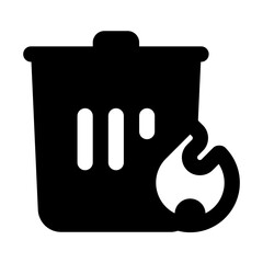 Flammable Rubbish Simple Glyph Icon. Single icon, glyph vector icon