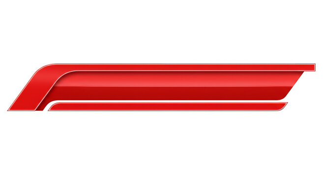 Modern Red Geometric Ribbon Banner Heading Title Bar Headline Design
