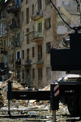 house destroyed by missile attack in Kyiv Ukraine