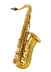 Realistic Illustration of Gold Saxophone Musical Instrument Isolated