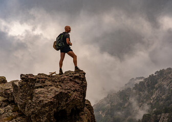 man on a rock