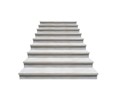 Concrete stairs isolated on transparent background
