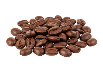 Naklejka premium Realistic Image of Pile of Roasted Aromatic Coffee Beans on Transparent