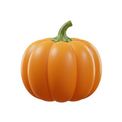 Orange Pumpkin with Smooth Surface Isolated on Transparent Background 3d