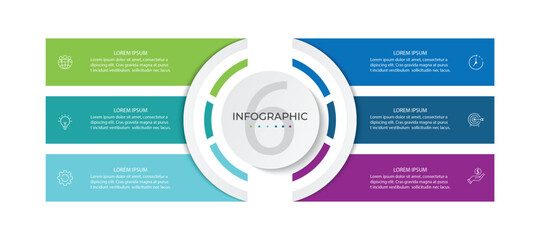 Vector infographic design template with 6 options or steps
