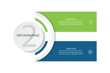 Vector infographic design template with 2 options or steps