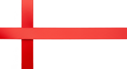 Red Ribbon Overlay Isolated Decor Element for Background Use