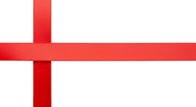 Red Ribbon Overlay Isolated Decor Element for Background Use