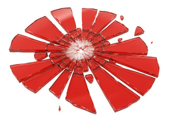 Red Abstract Circle 3d Background with Transparent Splinter Explosion