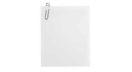 Paper Note with Clip On Transparent Background Blank Template