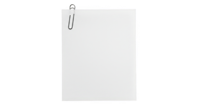 Paper Note with Clip On Transparent Background Blank Template - Powered by Adobe