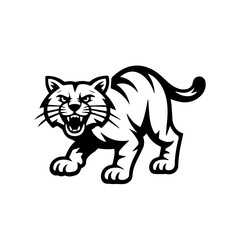 Black cat vector illustration, Black cat logo.