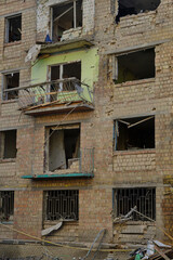 house destroyed by missile attack in Kyiv Ukraine