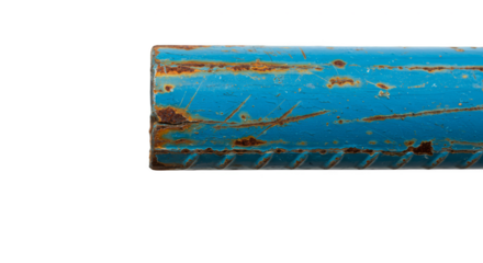 Rusted Blue Steel Pipe Industrial Metal Corrosion Texture Abstract Isolated