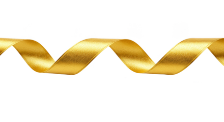 Shiny Gold Ribbon Celebration Decoration Isolated Transparent Background