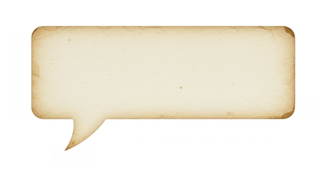 Retro Speech Bubble Message Parchment Dialog Talk Icon Illustration