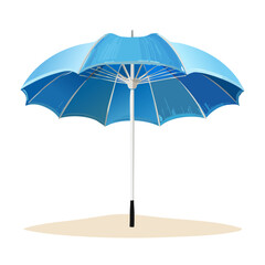 Fototapeta premium Beach umbrella shading sand, SVG illustration for summer vacation designs