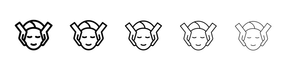 face massage icon simple illustration logo art