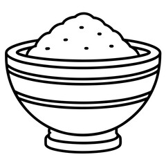 Color Powder Bowl line art vector