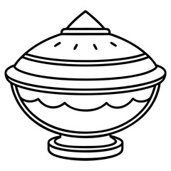 Color Powder Bowl line art vector