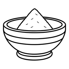 Color Powder Bowl line art vector
