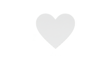 Simple White Heart Shape Graphic Element Isolated Transparent Background