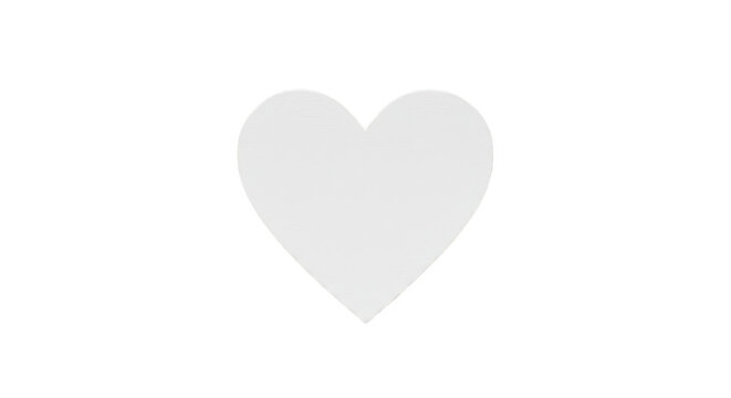 Simple White Heart Shape Graphic Element Isolated Transparent Background