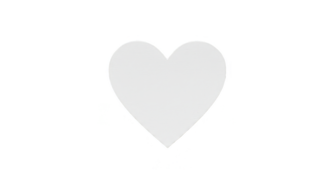 Simple White Heart Shape Graphic Element Isolated Transparent Background