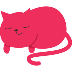 Vector cat sleeping isolated on white background. Cute pet icon. Domestic animal portrait