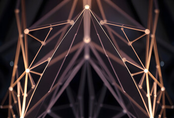 奥行きがあるぼかし効果を伴った幾何学構造のシンプル背景。ビジネスプレゼンなどの用途に。