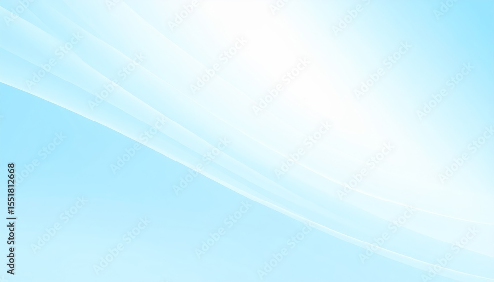 Poster dynamic blue wave flowing on gradient background, abstract graphic design element