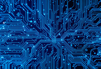 青の未来的な抽象回路テクスチャ背景