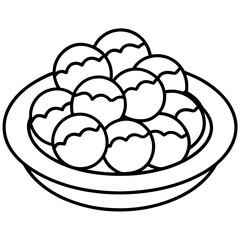 Simple Candy Treats Line Vector