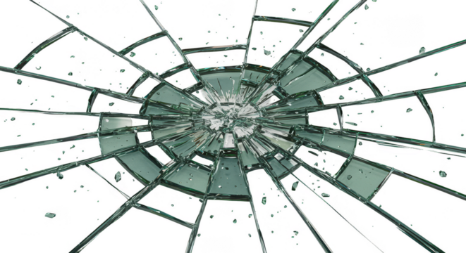 Shattered Glass Transparent Background Damage Crack Accident Danger Effect