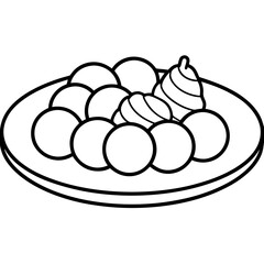 Simple Candy Treats Line Vector