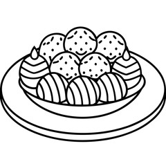 Simple Candy Treats Line Vector