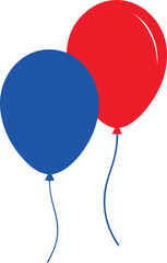 red and blue balloons