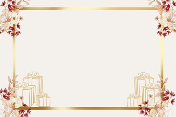 Gold and red luxury greeting card. Design template of greeting card. Congratulation, happy birthday, happy weeding, happy anniversary, invitation card