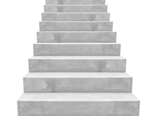 Concrete stairs isolated on transparent background