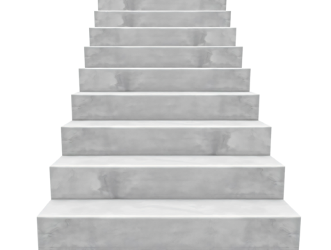 Concrete stairs isolated on transparent background
