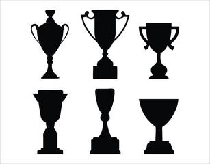 Flat Silhouette Sports Trophies Collection